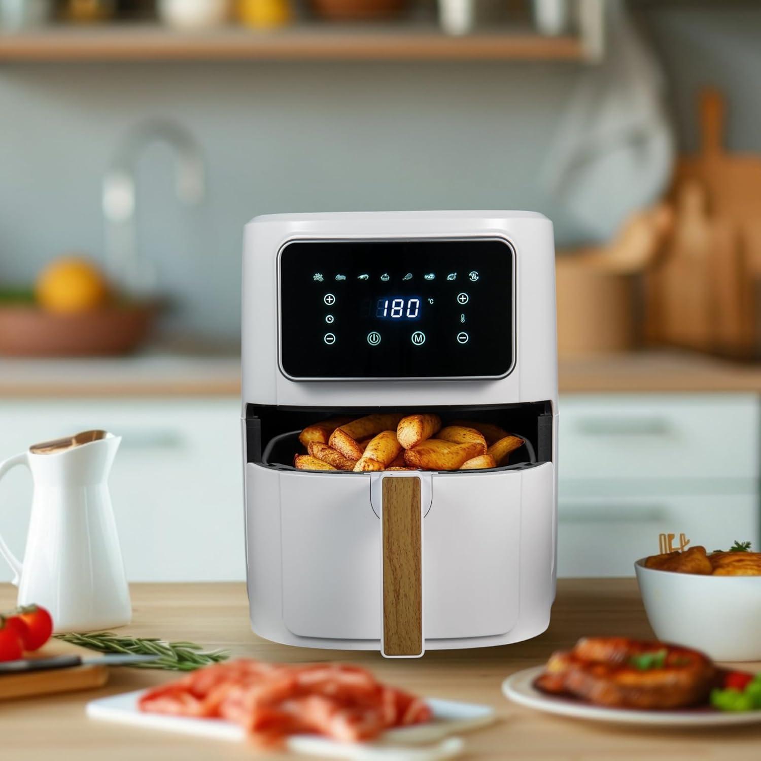 imageBERGNER NATURALLY Friteuse air chaud SANS PFAS 1800W 69L 8 programmes de cuisson Friteuse air avec revtement cramique Rglage de la temprature 80200C Minuterie jusqu 30 min