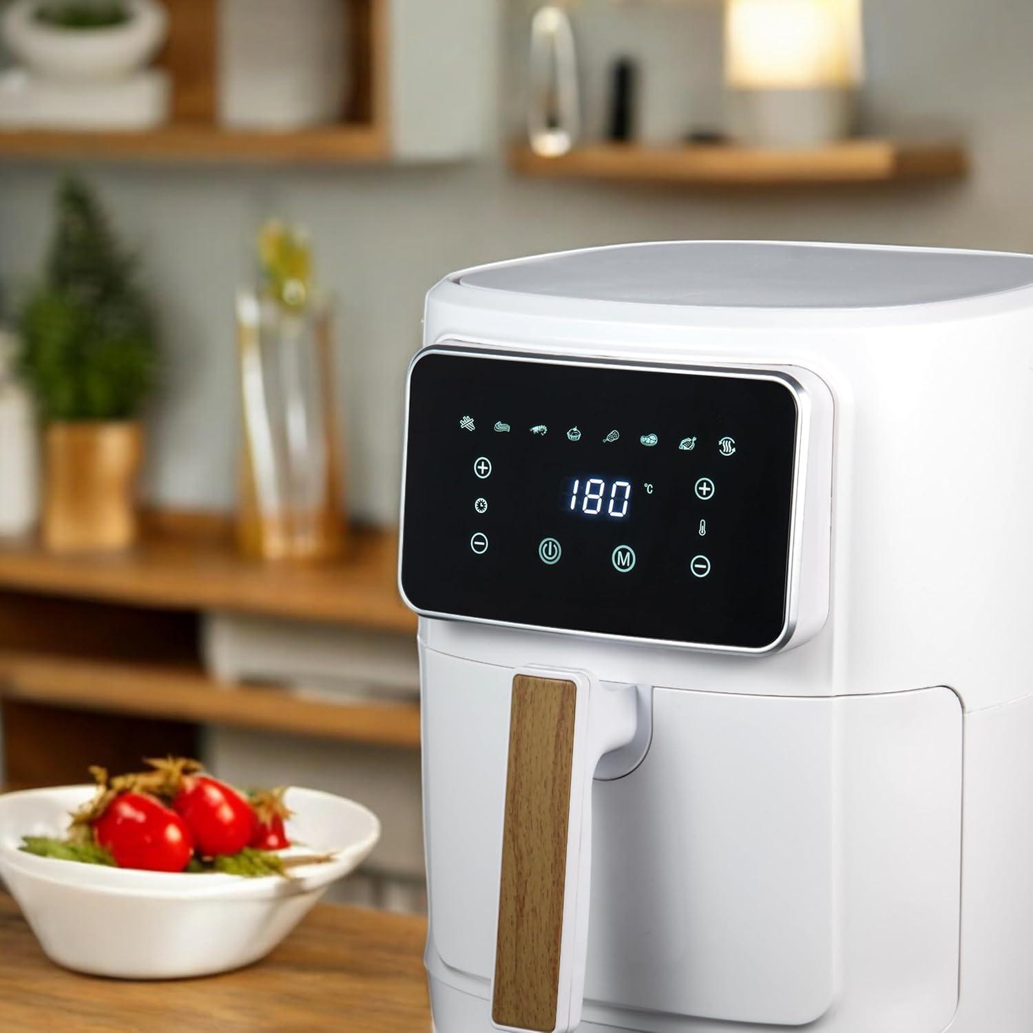 imageBERGNER NATURALLY Friteuse air chaud SANS PFAS 1800W 69L 8 programmes de cuisson Friteuse air avec revtement cramique Rglage de la temprature 80200C Minuterie jusqu 30 min