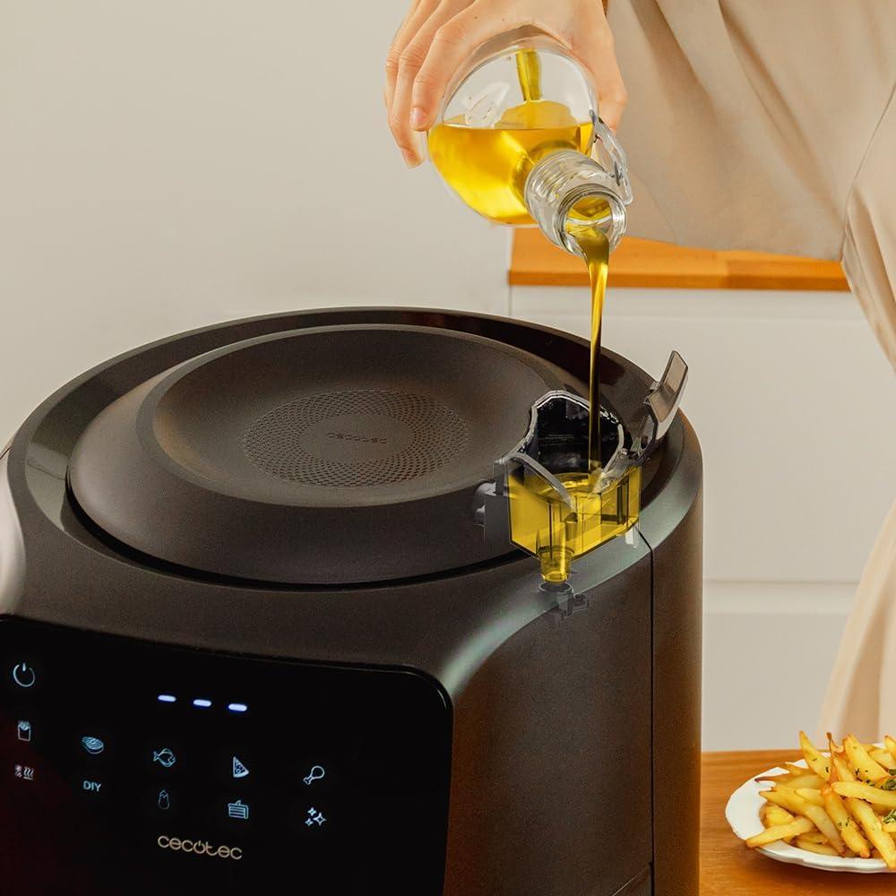 imageCecotec Friteuse Air sans Huile de 55L Cecofry Rain Air Fryer 1550W Pulvrisateur dHuile Intgr Pulvrisation Automatique et Manuelle Panneau de Commande Tactile Thermostat AutonettoyageNoir