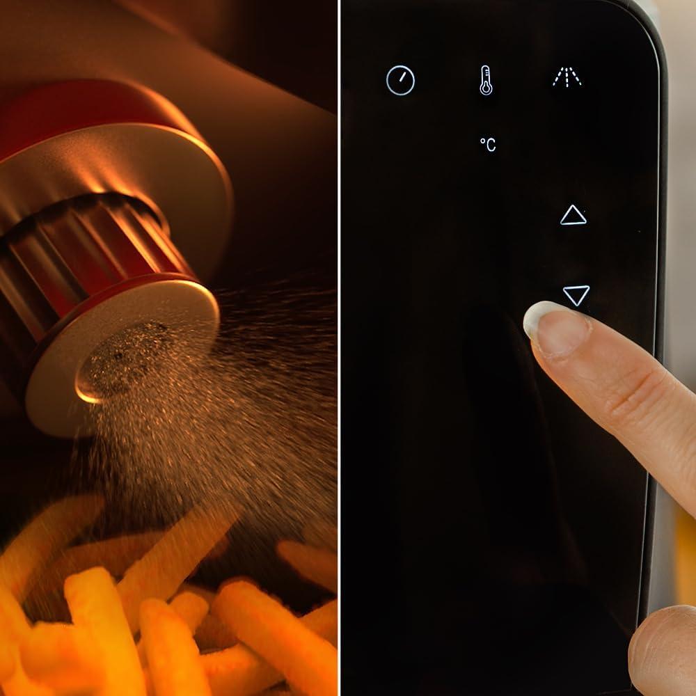imageCecotec Friteuse Air sans Huile de 55L Cecofry Rain Air Fryer 1550W Pulvrisateur dHuile Intgr Pulvrisation Automatique et Manuelle Panneau de Commande Tactile Thermostat AutonettoyageNoir
