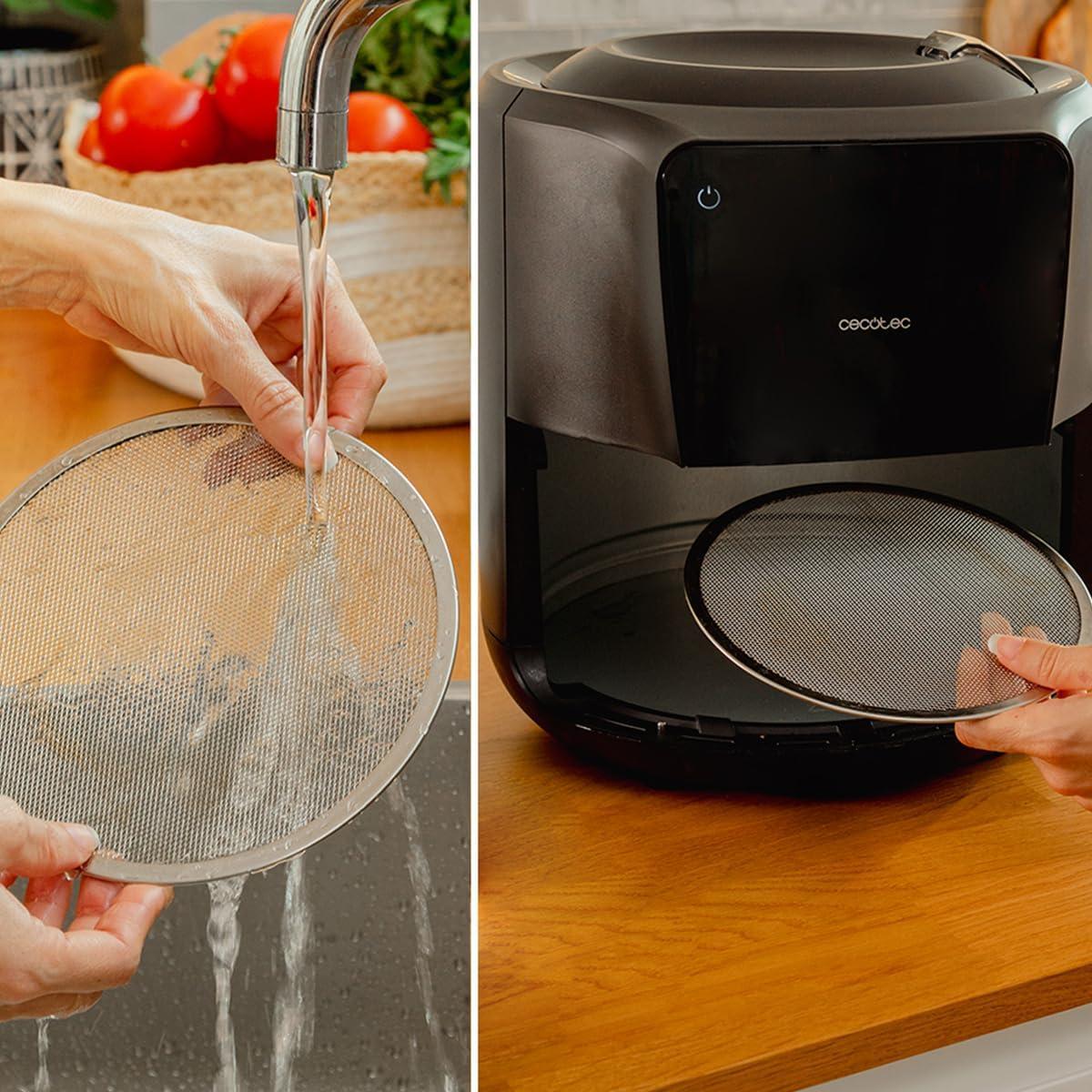 imageCecotec Friteuse Air sans Huile de 55L Cecofry Rain Air Fryer 1550W Pulvrisateur dHuile Intgr Pulvrisation Automatique et Manuelle Panneau de Commande Tactile Thermostat AutonettoyageNoir