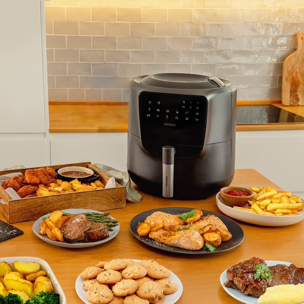 imageCecotec Friteuse Air sans Huile de 55L Cecofry Rain Air Fryer 1550W Pulvrisateur dHuile Intgr Pulvrisation Automatique et Manuelle Panneau de Commande Tactile Thermostat AutonettoyageNoir