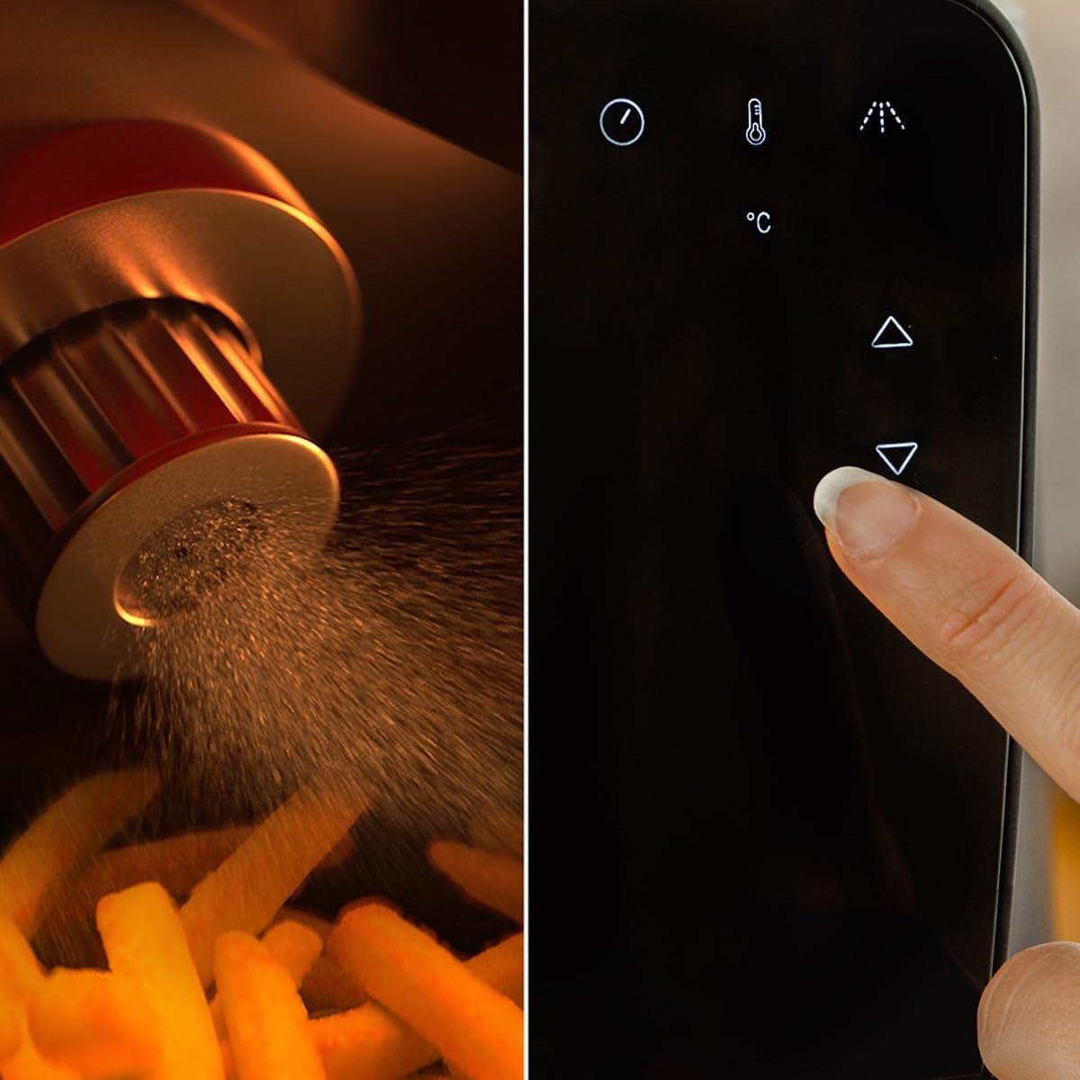 imageCecotec Friteuse Air sans Huile de 55L Cecofry Rain Air Fryer 1550W Pulvrisateur dHuile Intgr Pulvrisation Automatique et Manuelle Panneau de Commande Tactile Thermostat AutonettoyageNoir