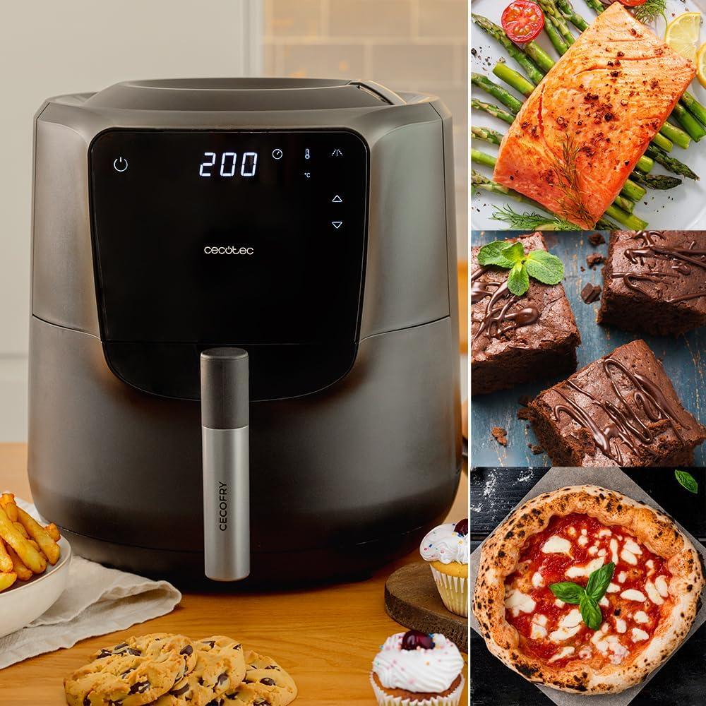 imageCecotec Friteuse Air sans Huile de 55L Cecofry Rain Air Fryer 1550W Pulvrisateur dHuile Intgr Pulvrisation Automatique et Manuelle Panneau de Commande Tactile Thermostat AutonettoyageNoir