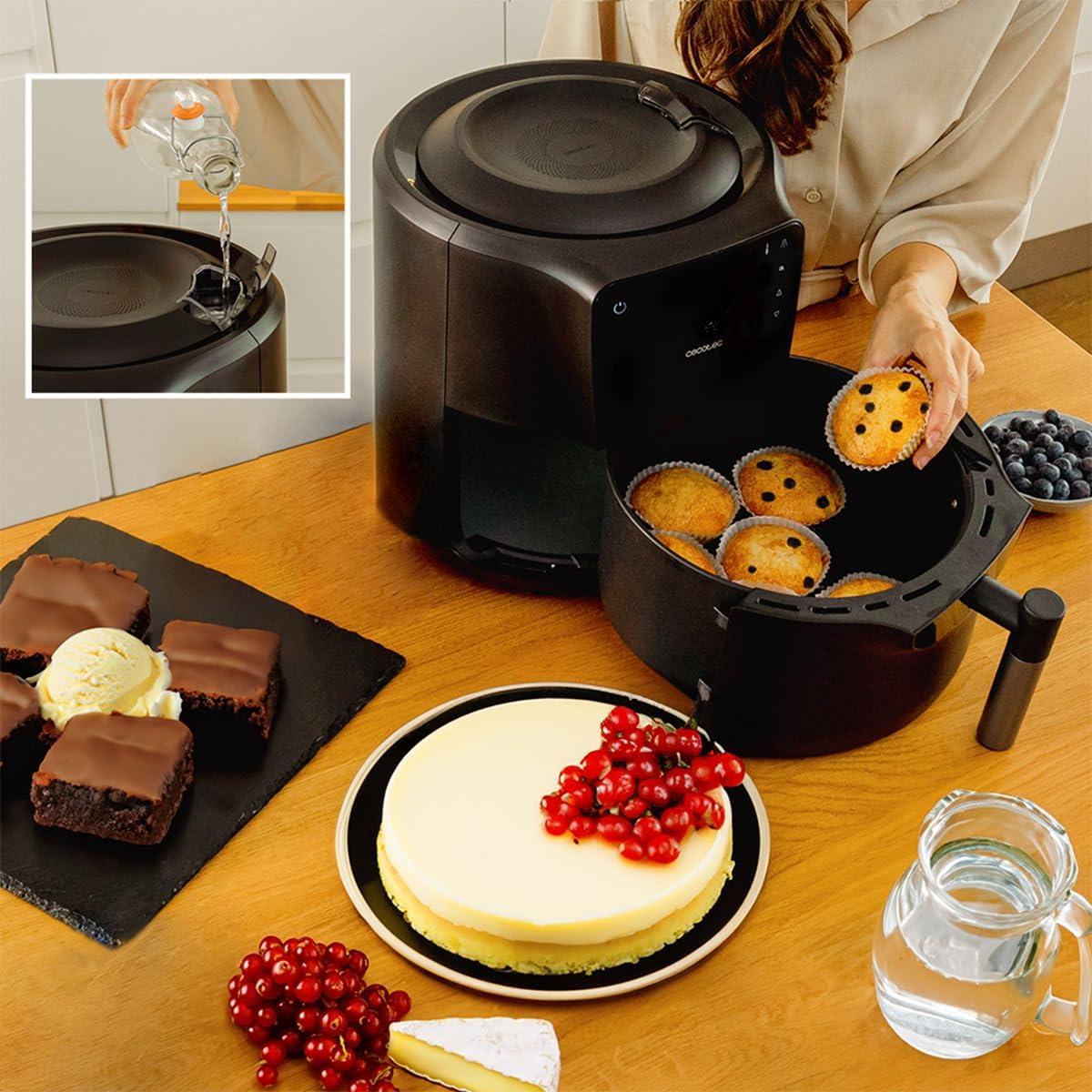 imageCecotec Friteuse Air sans Huile de 55L Cecofry Rain Air Fryer 1550W Pulvrisateur dHuile Intgr Pulvrisation Automatique et Manuelle Panneau de Commande Tactile Thermostat AutonettoyageNoir