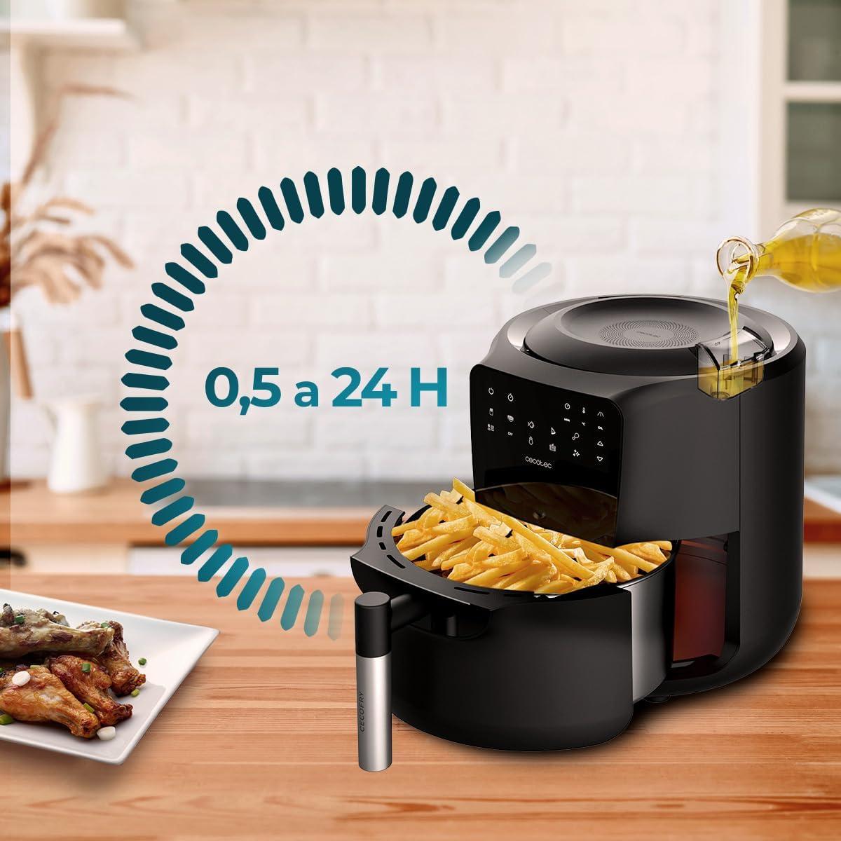 imageCecotec Friteuse Air sans Huile de 55L Cecofry Rain Air Fryer 1550W Pulvrisateur dHuile Intgr Pulvrisation Automatique et Manuelle Panneau de Commande Tactile Thermostat AutonettoyageNoir