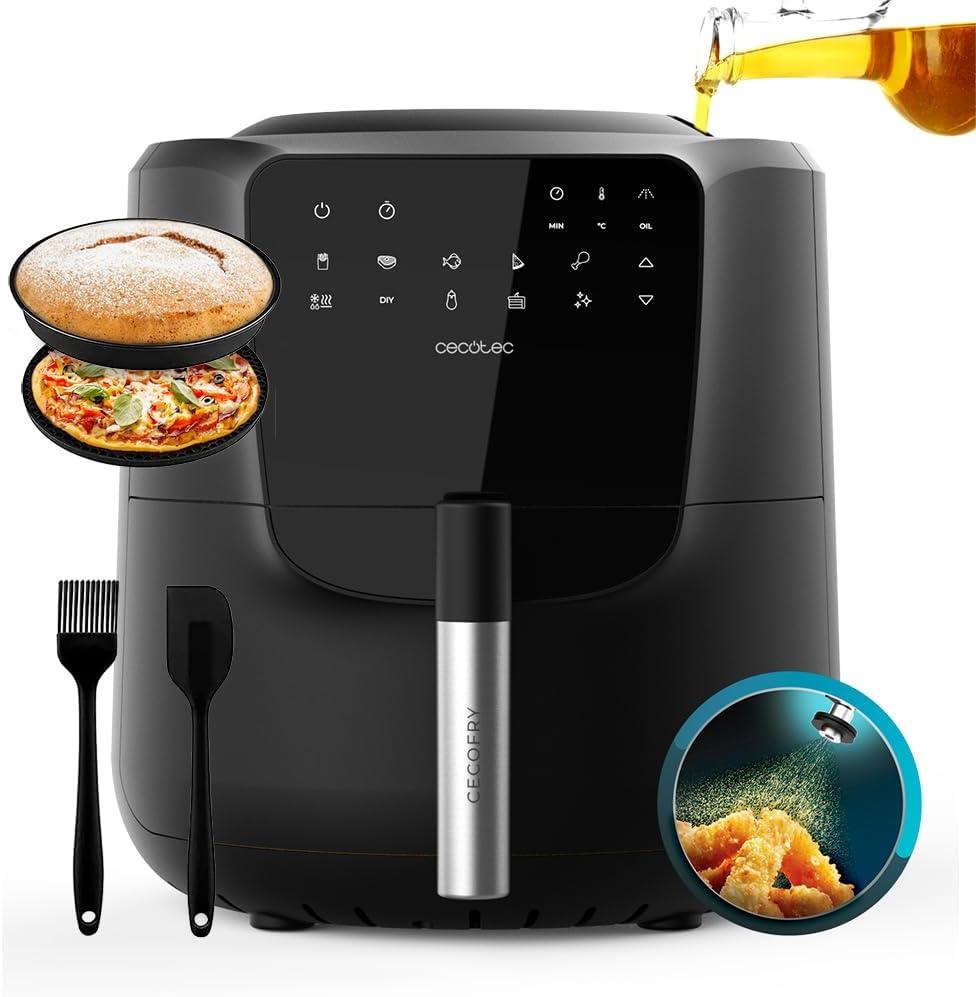 imageCecotec Friteuse Air sans Huile de 55L Cecofry Rain Air Fryer 1550W Pulvrisateur dHuile Intgr Pulvrisation Automatique et Manuelle Panneau de Commande Tactile Thermostat AutonettoyageNoir