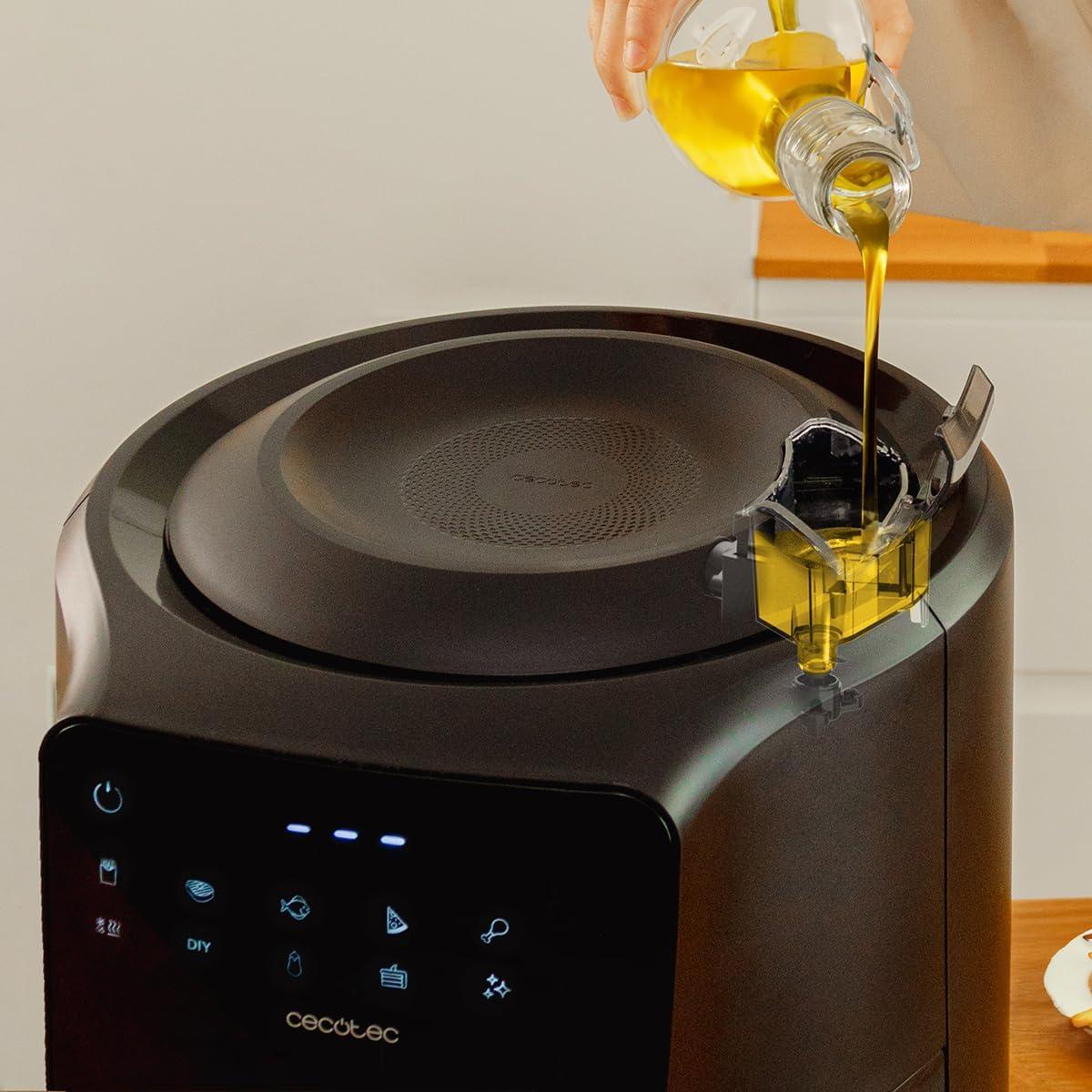 imageCecotec Friteuse Air sans Huile de 55L Cecofry Rain Air Fryer 1550W Pulvrisateur dHuile Intgr Pulvrisation Automatique et Manuelle Panneau de Commande Tactile Thermostat AutonettoyageNoir