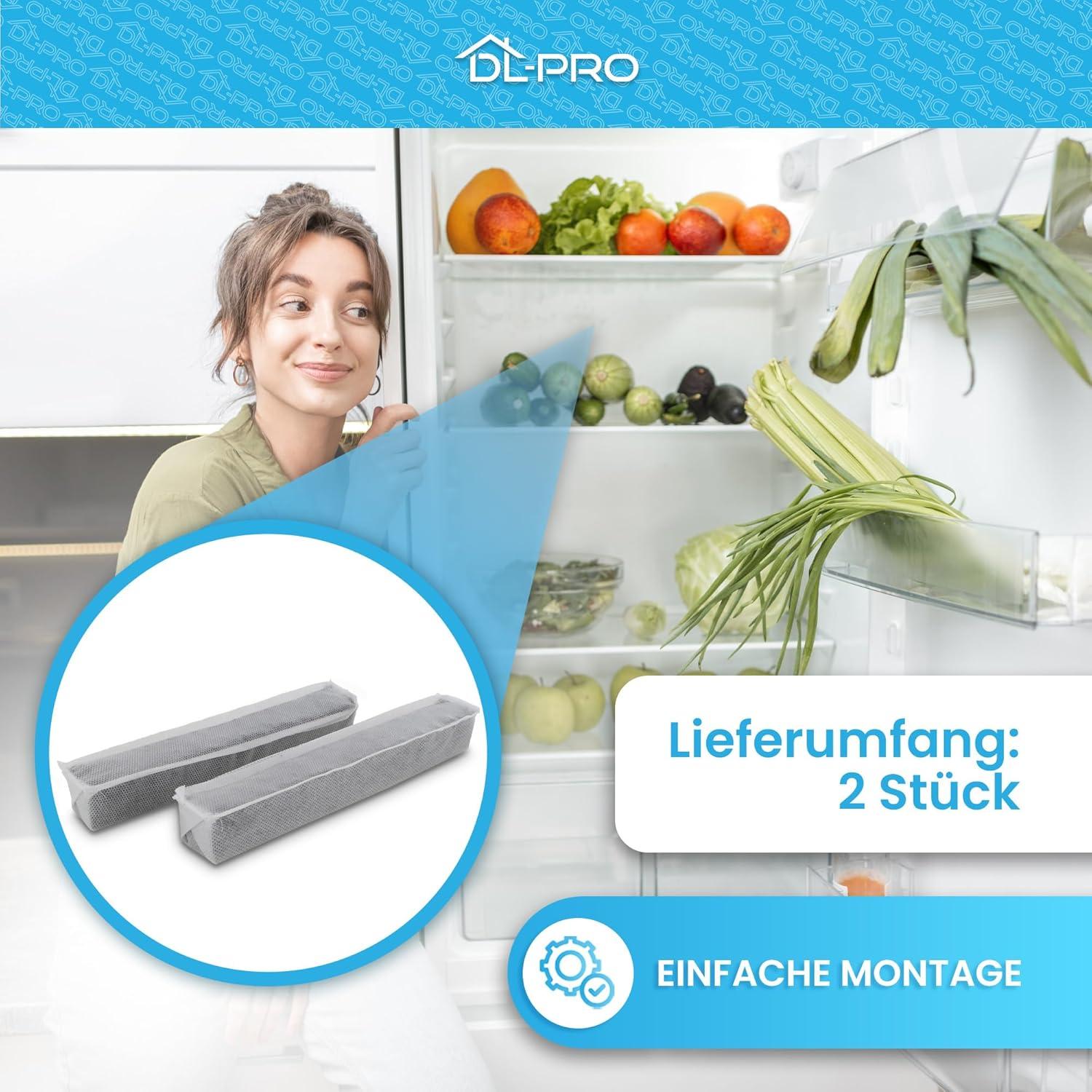 imageDLpro Lot de 2 filtres antiodeurs compatibles avec Miele Active AirClean 7236280 KKFRF Filtre charbon actif Filtre air contre les odeurs dsagrables dans le rfrigrateur et le conglateur