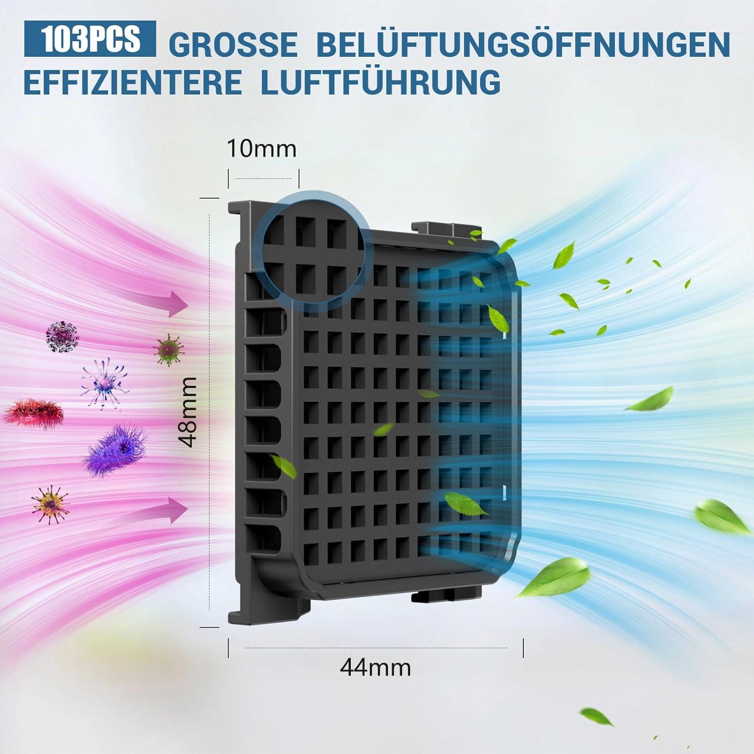 imageFresh Air Lot de 3 filtres charbon actif pour Liebherr rfrigrateur 9096989 988246000 988246001 9882429 9882460 remplace le charbon actif 744002100 carr