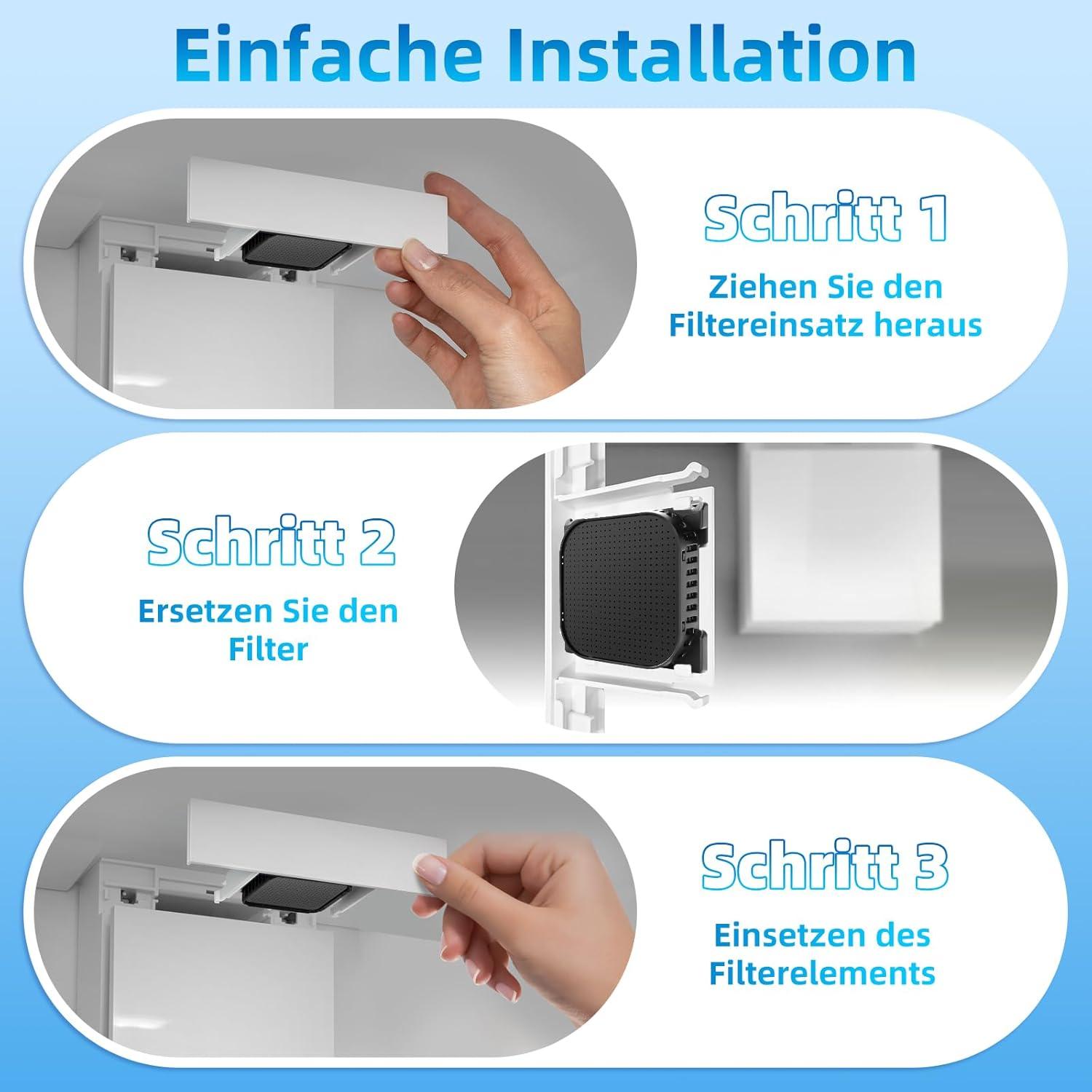 imageLOVECO Lot de 2 filtres compatibles pour Rfrigrateurs Liebherr Fresh Air 9096989 988246001 988246000 9882429 Filtre charbon Liebherr 744002100