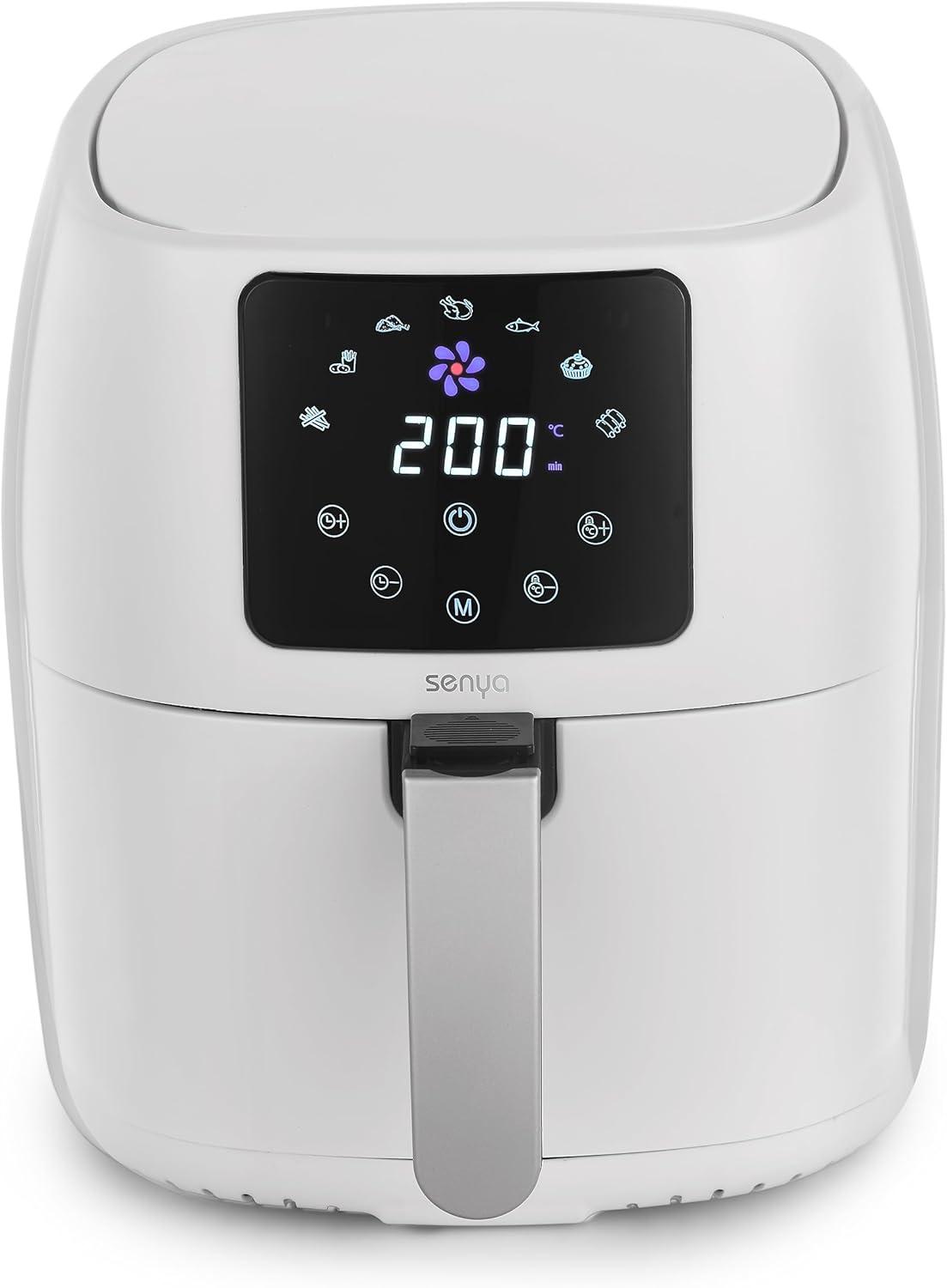imageSENYA Friteuse sans huile air chaud multifonction 45L Air Fryer Couleur Blanche My Air Cook 7 programmes automatiques 1400W SYCKAF002WBlanc