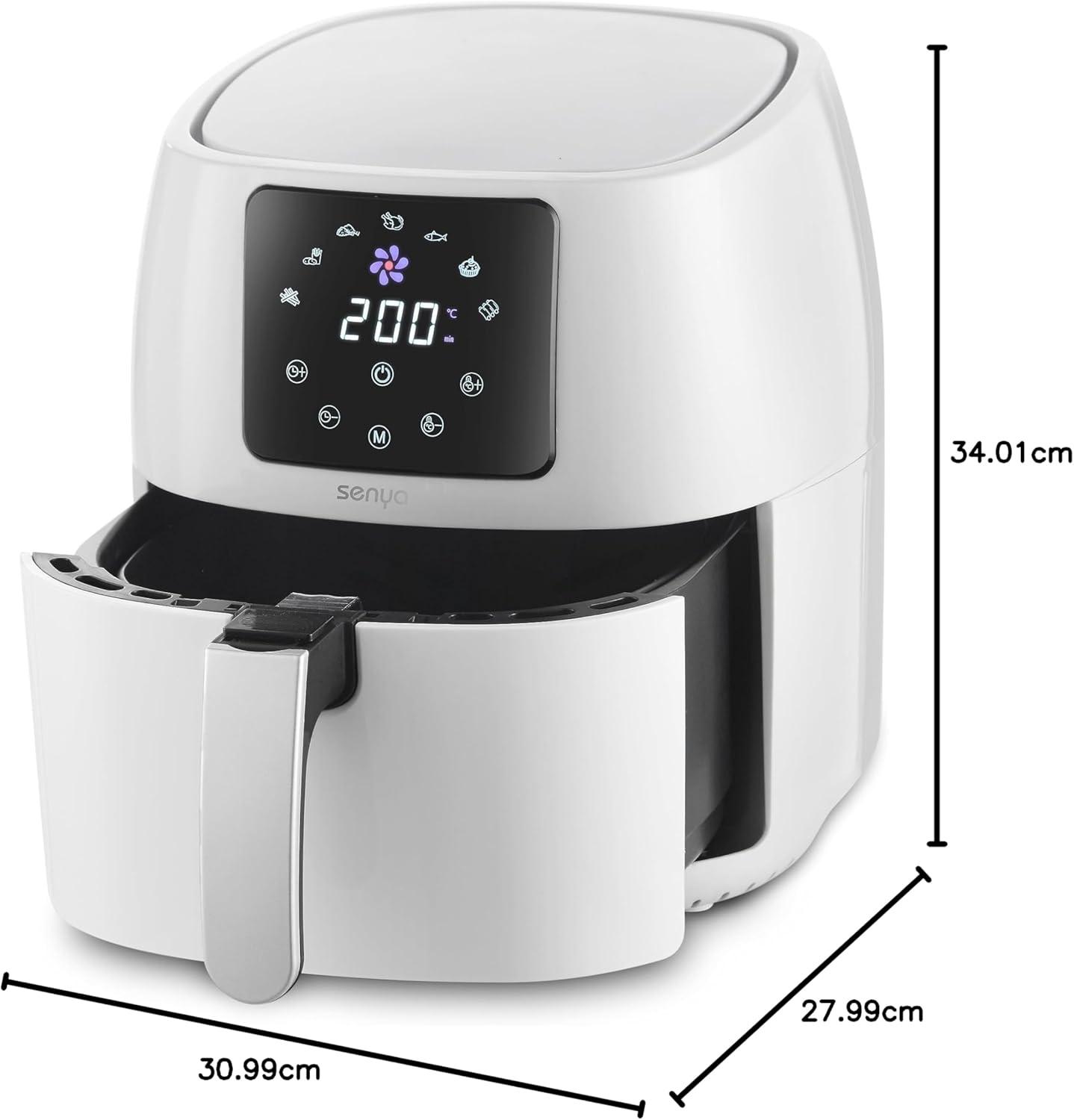 imageSENYA Friteuse sans huile air chaud multifonction 45L Air Fryer Couleur Blanche My Air Cook 7 programmes automatiques 1400W SYCKAF002WBlanc