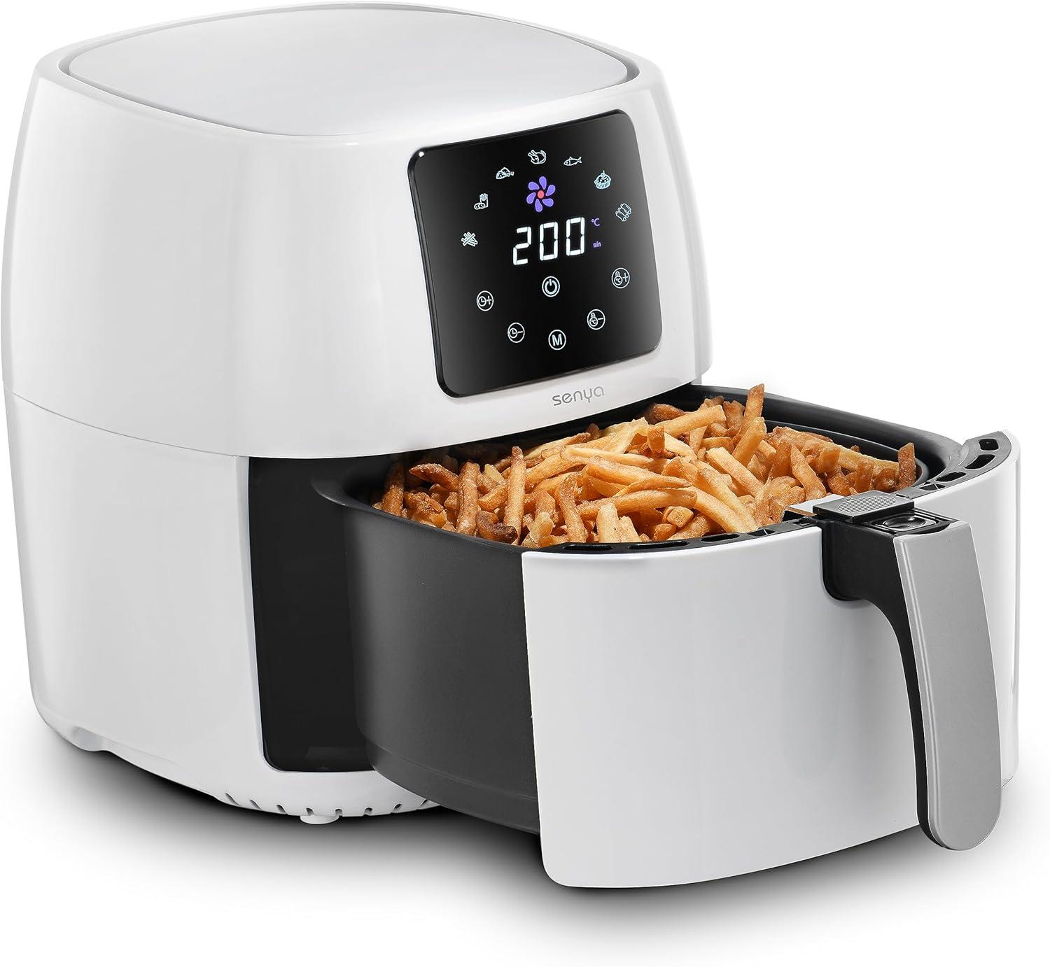imageSENYA Friteuse sans huile air chaud multifonction 45L Air Fryer Couleur Blanche My Air Cook 7 programmes automatiques 1400W SYCKAF002WBlanc