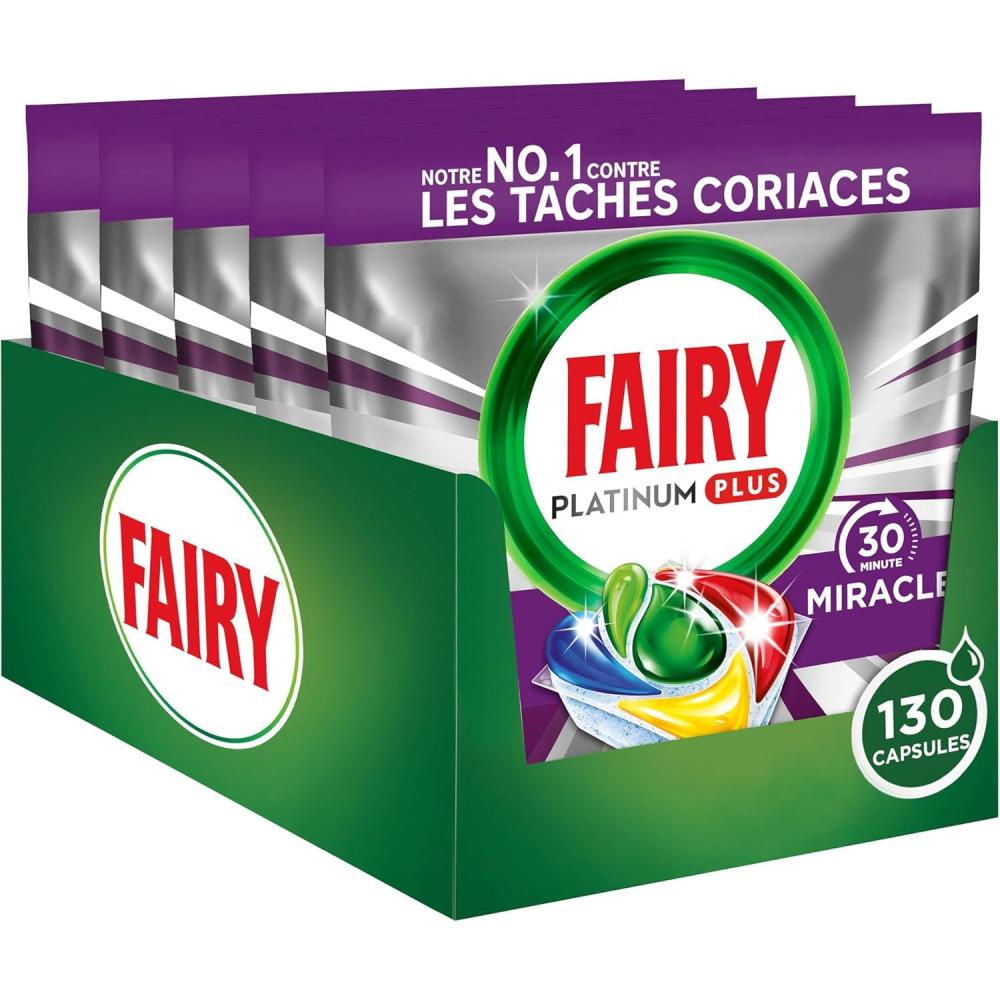 imageFairy Platinum Plus Tout En 1 30 Minutes Miracle Tablettes LaveVaisselle Notre Nettoyant N 1 Pour Les Rsidus Alimentaires Tenaces LaveVaisselle 74XMIR Citron x130