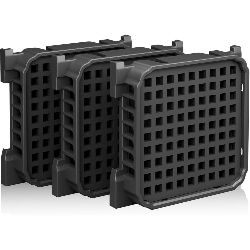 imageFresh Air Lot de 3 filtres charbon actif pour Liebherr rfrigrateur 9096989 988246000 988246001 9882429 9882460 remplace le charbon actif 744002100 carr