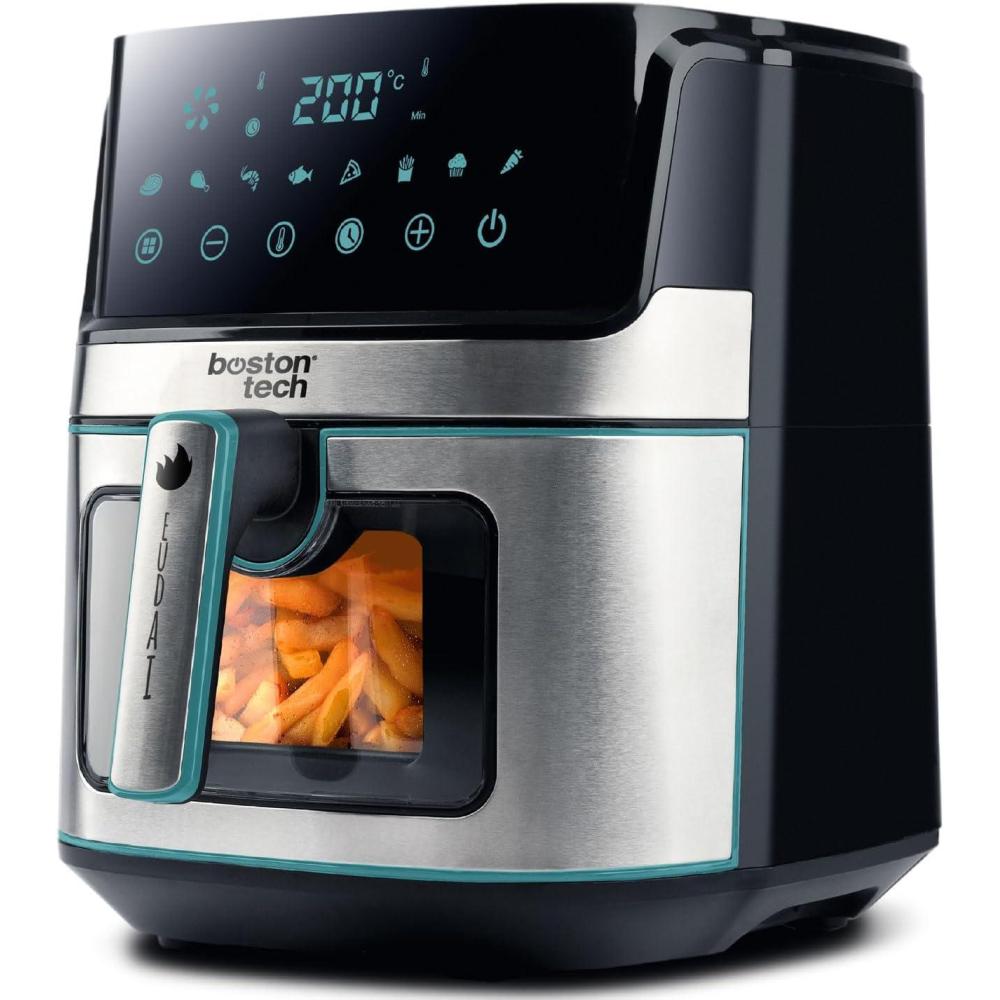 imageFriteuse  air Boston Tech 1500W 5 programmes cran LED commande tactile temprature rglable panier avec revtement cramique sans PFAS 35 plus longue minuterie6 5 L