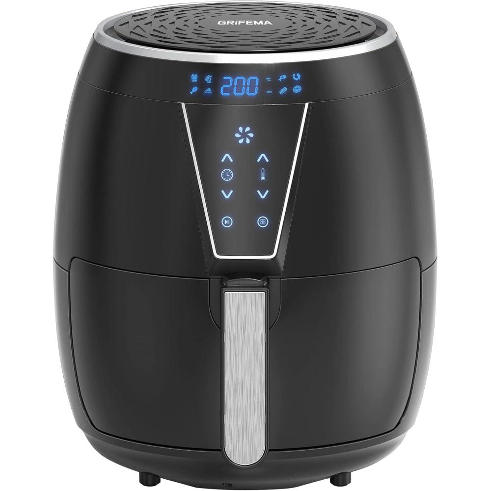 imageGRIFEMA GC2001 Friteuse sans Huile XXL 65L1800W avec cran Tactile LED 12 Programmes pour Cuisson Saine Air Fryer Circulation dair Rapide 60 Min Minuterie et Temprature Rglable NoirXL 4 5L