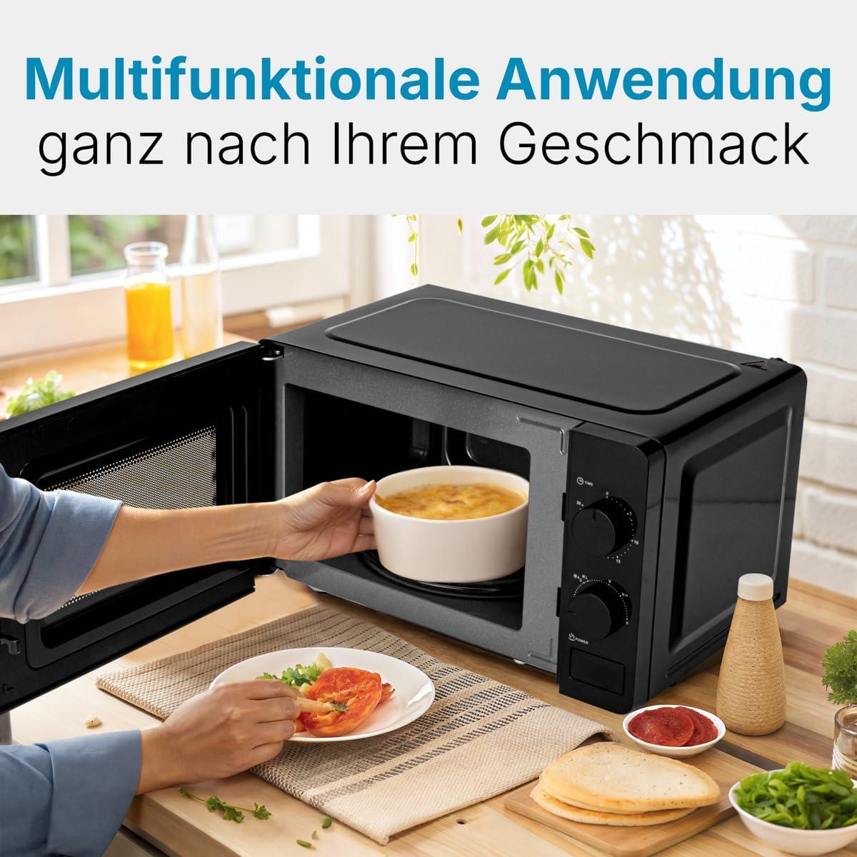 imageBomann Microondes avec espace de cuisson 20L ampamp clairage de lespace de cuisson 6 niveaux de puissance Minuterie de 30 minutes MW6014CB Noir