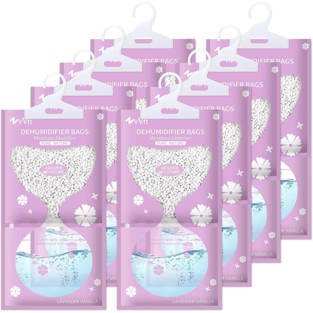imageCIRULLI Lot de 8 dshumidificateurs Absorbeur dhumidit granuls dshumidificateurs pour liminer lhumidit et les odeurs dsagrables des armoires chambres coucher rsistant lhumidit
