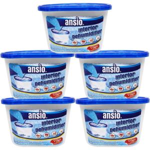 ANSIO Déshumidificateur Dissolvant de Condensation Déshumidificateurs Absorbeurs d&rsquo;Humidité (Lot de 12 Suspensions 210g)(Pack of 5)