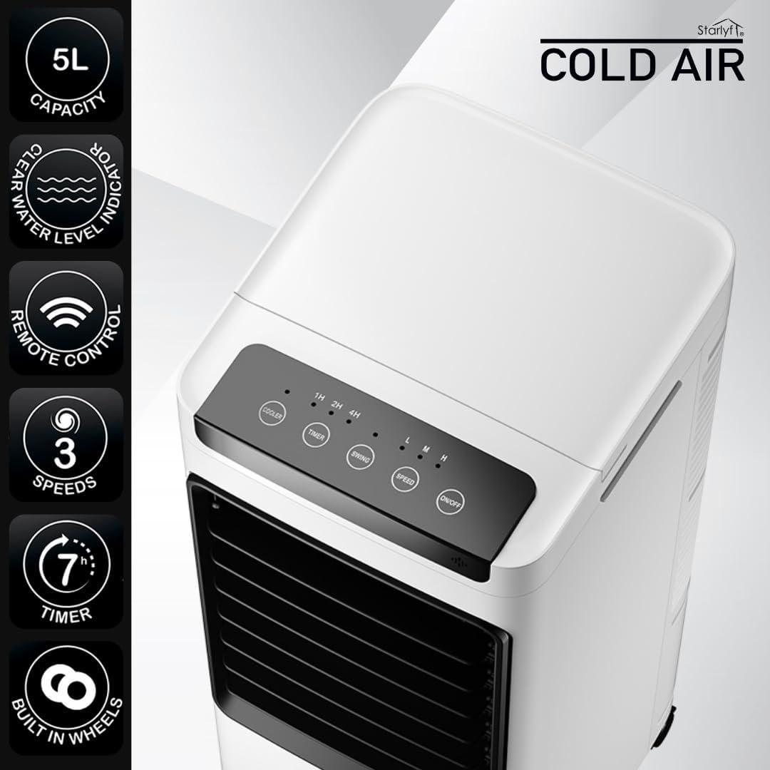 imageVENTEO Refroidisseur dair portable 3 en 1 Refroidisseur humidifie et purifie climatiseur vaporatif basse consommation 60 W humidificateur portable minuteur tlcommande 3 vitesses