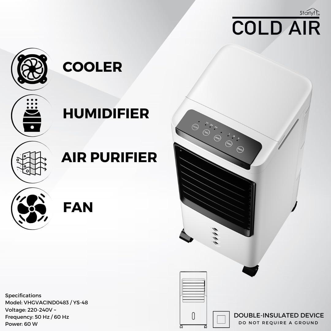 imageVENTEO Refroidisseur dair portable 3 en 1 Refroidisseur humidifie et purifie climatiseur vaporatif basse consommation 60 W humidificateur portable minuteur tlcommande 3 vitesses