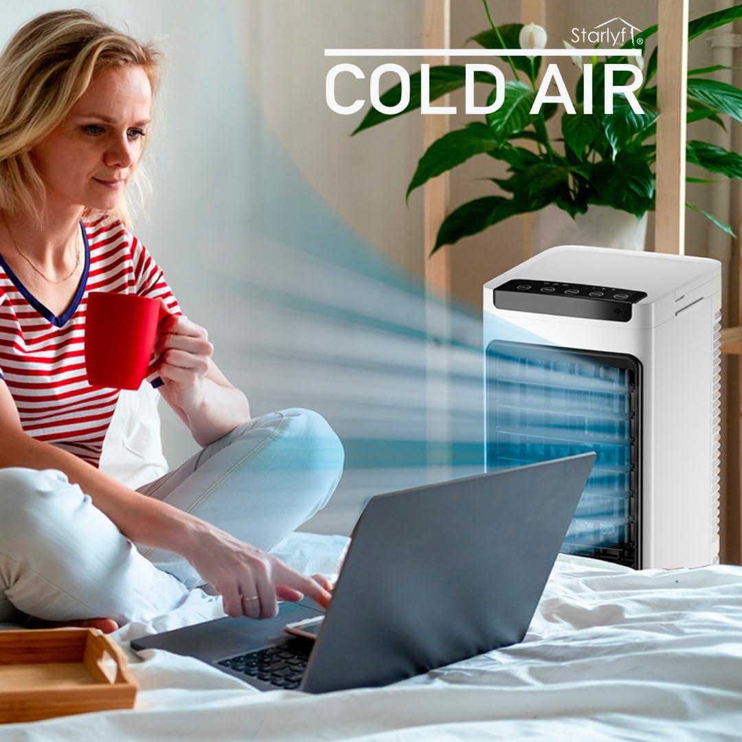 imageVENTEO Refroidisseur dair portable 3 en 1 Refroidisseur humidifie et purifie climatiseur vaporatif basse consommation 60 W humidificateur portable minuteur tlcommande 3 vitesses