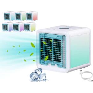 BEPER P206RAF200 Refroidisseur d&rsquo;air Portable, Climatiseur Mobile Mini, Humidificateur, Purificateur avec 7 Couleurs LED(De table)