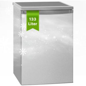 Bomann Réfrigérateur 133L blanc VS2185-1-blanc, Capacité nette : 133 litres, Éclairage intérieur à DEL, Contrôle de la température en continu, 3 clayettes en verre(Acier Inoxydable)