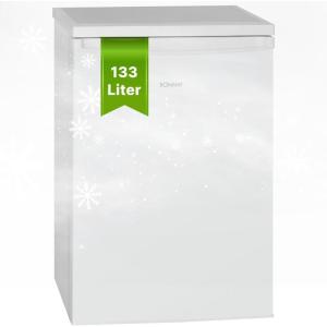 Bomann Réfrigérateur 133L blanc VS2185-1-blanc, Capacité nette : 133 litres, Éclairage intérieur à DEL, Contrôle de la température en continu, 3 clayettes en verre(Blanc)