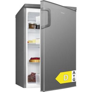 Bomann Réfrigérateur 133L inox VS2195-1-inox, Capacité nette : 133 litres, Éclairage intérieur à DEL, Contrôle de la température en continu, 3 clayettes en verre(Acier Inoxydable)