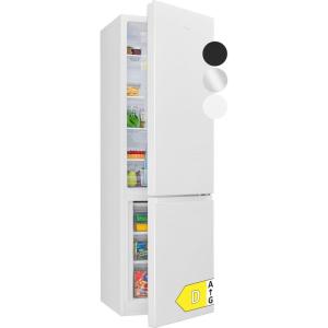 Bomann Réfrigérateur et congélateur 269L blanc KG184-1-inox/blanc, Capacité nette : 269 litres, Contrôle de la température en continu, Charnières de porte à droite, interchangeables(Blanc.)