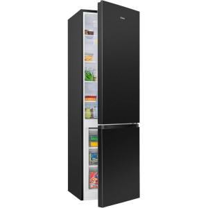 Bomann Réfrigérateur et congélateur 269L noir KG184-1-inox/noir, Capacité nette : 269 litres, Contrôle de la température en continu, Charnières de porte à droite, interchangeables