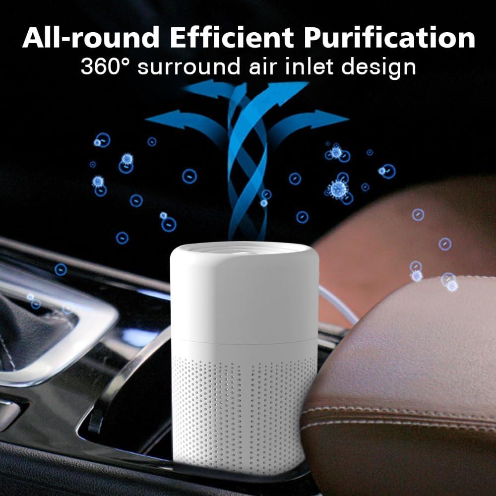 image:imageDONGKER Purificateur dair Silencieux USB Ioniseur dair Elimine Pollen Fume Squames danimaux pour Chambre Coucher Bureau Salon