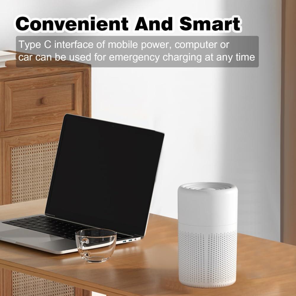 image:imageDONGKER Purificateur dair Silencieux USB Ioniseur dair Elimine Pollen Fume Squames danimaux pour Chambre Coucher Bureau Salon