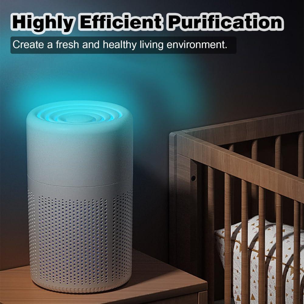 image:imageDONGKER Purificateur dair Silencieux USB Ioniseur dair Elimine Pollen Fume Squames danimaux pour Chambre Coucher Bureau Salon