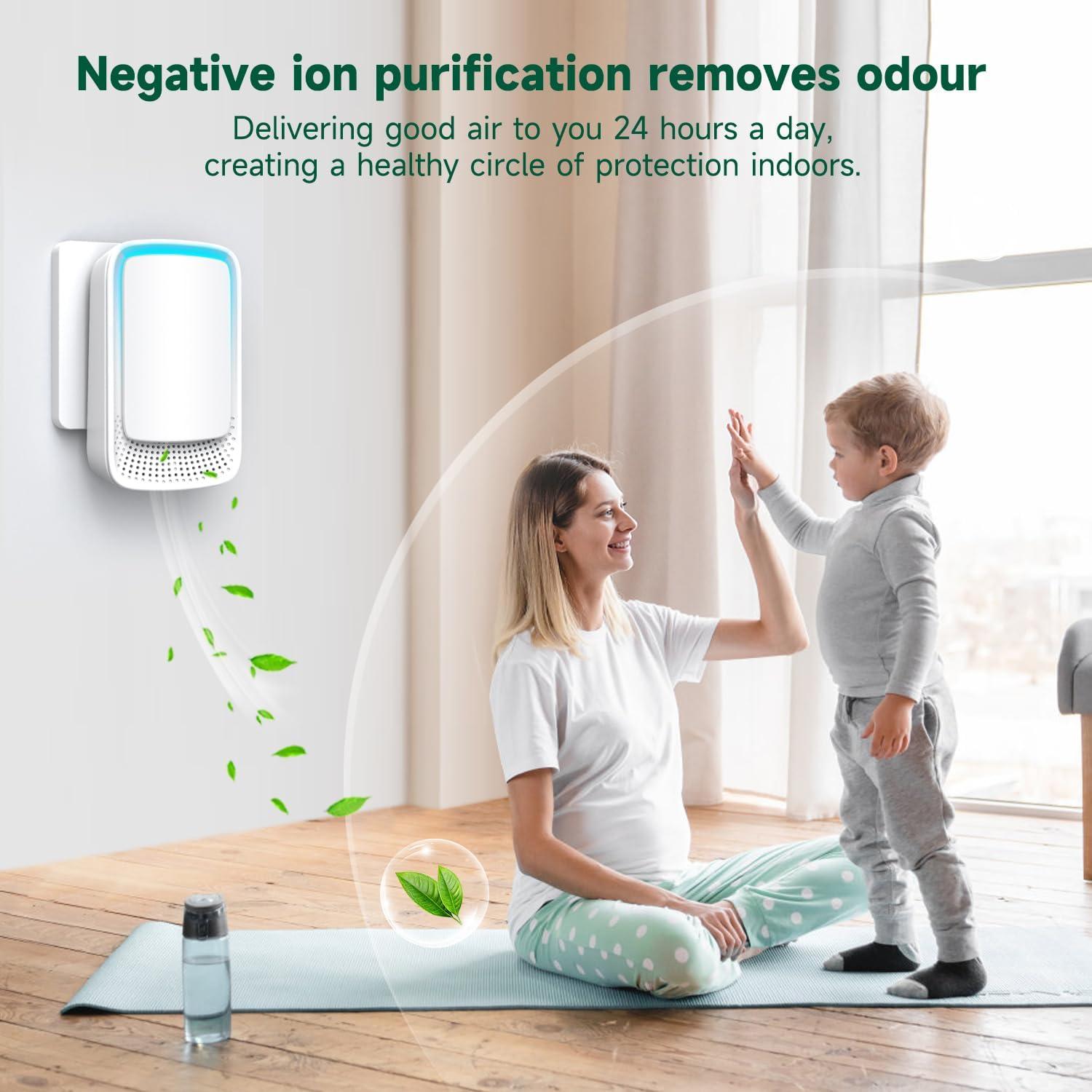 image:imageIonisateur Purificateur dair pour personnes allergiques lot de 3 purificateurs dair ions ngatifs brancher pour appartements salles fumeurs toilettes pour animaux domestiques bureaux