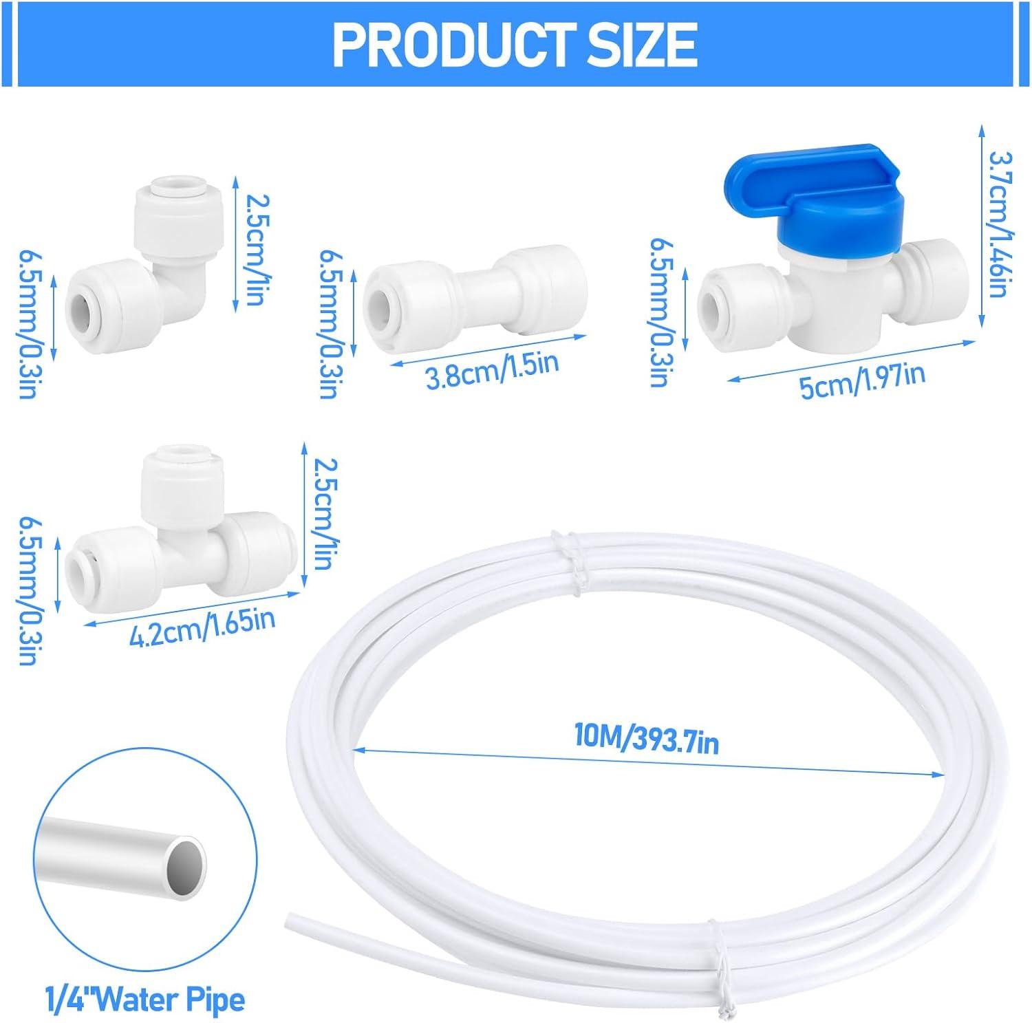 image:imageKit de Frigo Universel 10M Matriau POM Alimentation en Eau Connecteur de Tuyau de Rfrigrateur 14quot Kit de Filtre pour Rfrigrateur