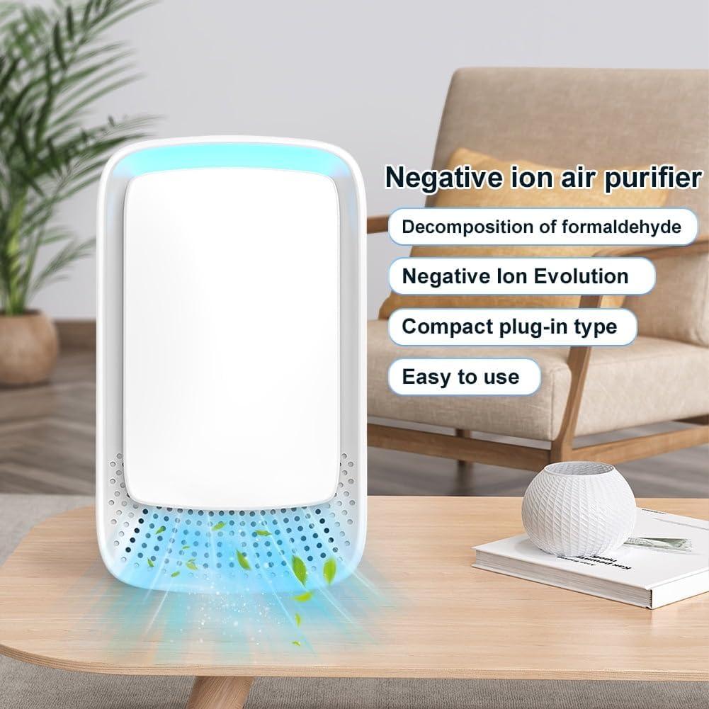image:imageMini purificateur dair Portable Air Purifier Plugin Negative Ion Purifier 3 modes Purifier les Odeurs Filtre la Fume Odeurs pour ChambreMaisonSalon2 Pack