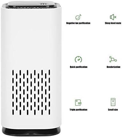 image:imageMini purificateur dair purificateur dair de fume pour la maison Ioniseur portable avec filtre HEPA Port USB 5V Assainisseur de charbon actif Fume pour voiture bureau table