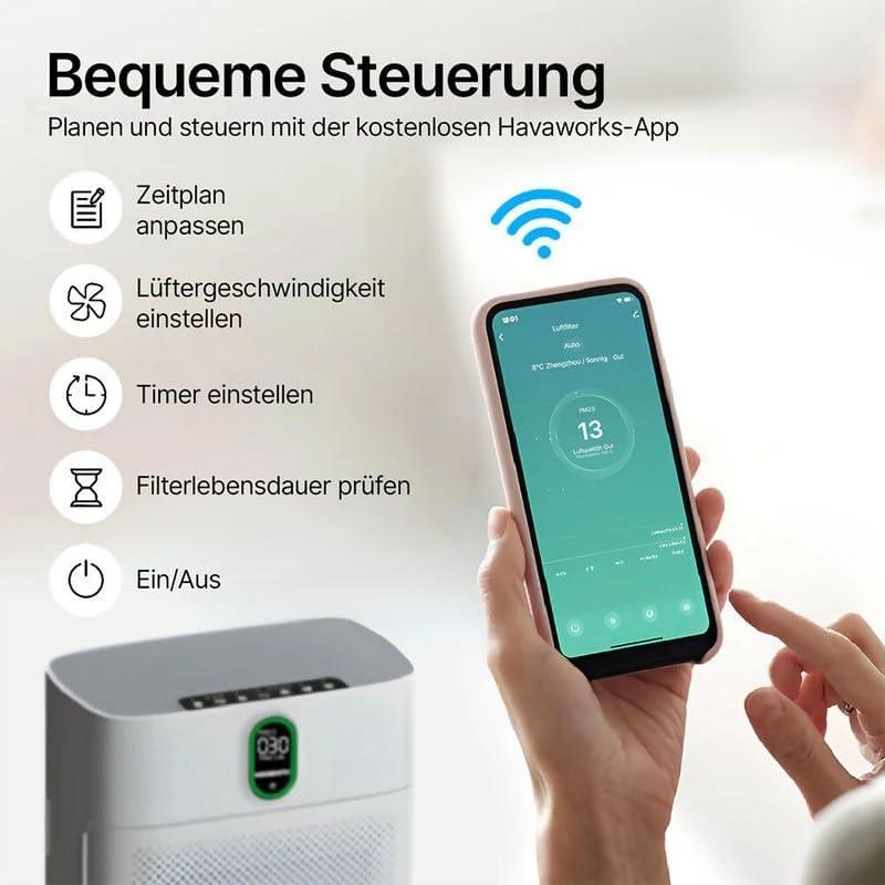 image:imageOryzom Purificateur dair intelligent V1 Pro Filtration HEPA puissante avec capteur PM25 application et commande vocale pour un air intrieur purBlancBlanc