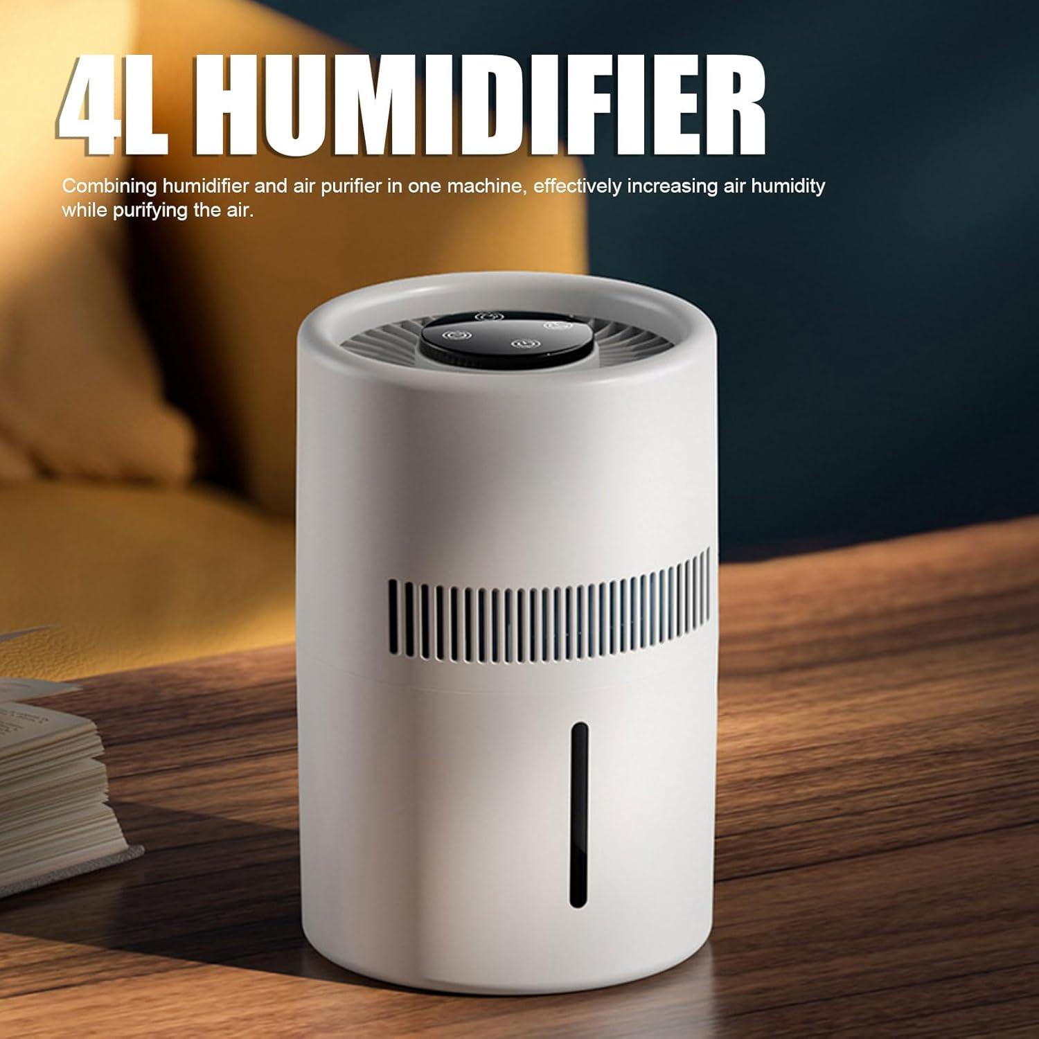 image:imagePurificateur Dair et Humidificateur 2 en 1 Fonctionnement Silencieux Rservoir Deau de 4 L Purificateur Dair de Bureau Double Fonction adapt aux Chambres Coucher