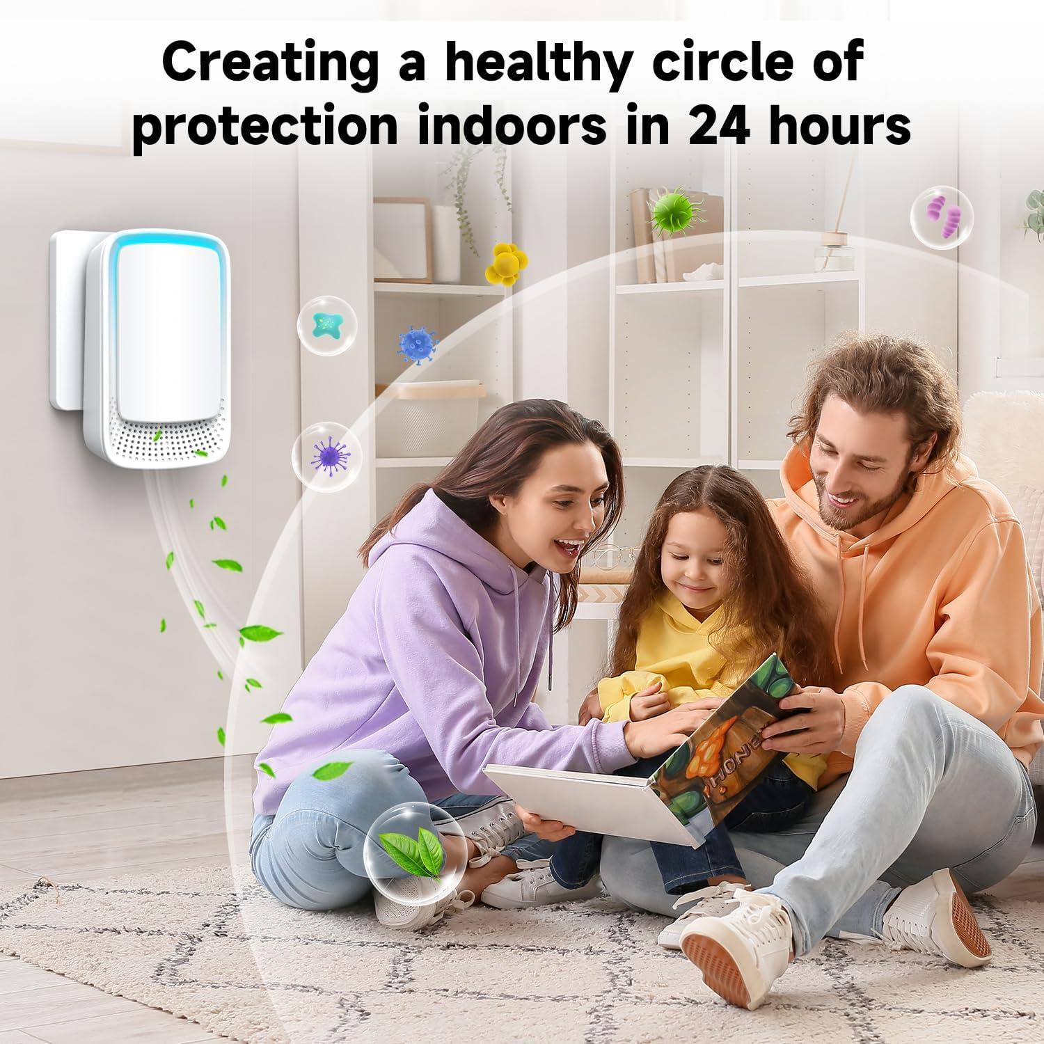 image:imagePurificateur dAir Dayear Mini Gnrateur dion Ngatif Plugin Negative Ion Purifier Purificateur Ioniseur dAir pour ChambreMaisonSalonChambre dAnimaux Purifier les Odeurs 4 Pcs