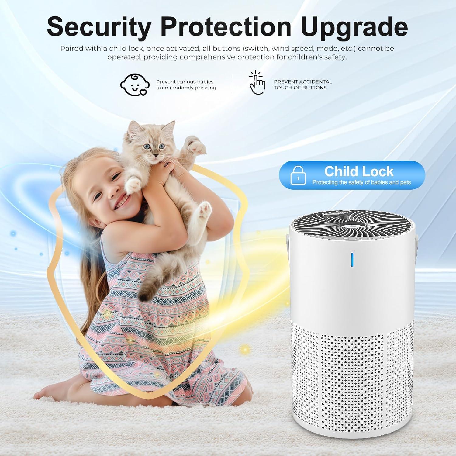 image:imagePurificateur dairAir purifierPurificateur dair hepaAir Purifier HEPAavec ponge dAromathrapie3 VitessesCapteur Intelligentpour limine Pollen Fume Poils dAnimaux