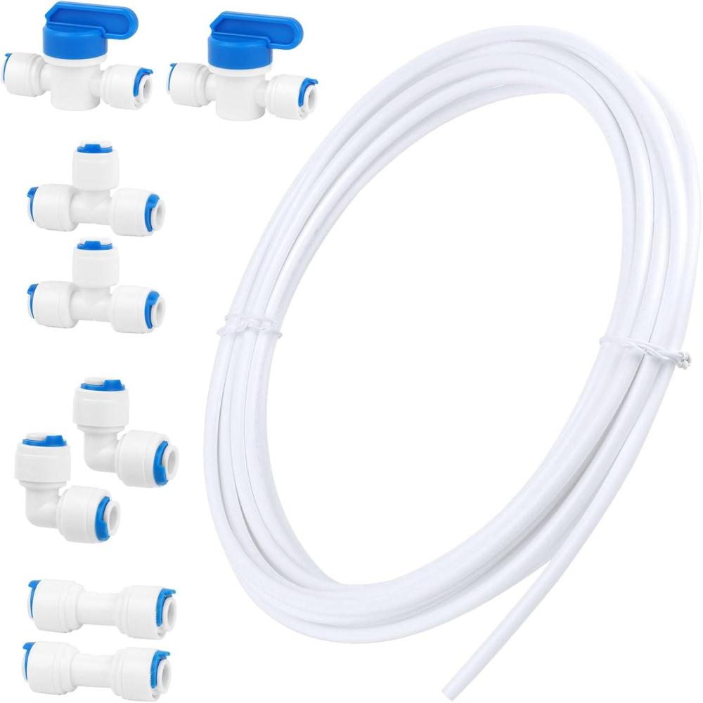 image:imageKit de Frigo Universel 10M Matriau POM Alimentation en Eau Connecteur de Tuyau de Rfrigrateur 14quot Kit de Filtre pour Rfrigrateur