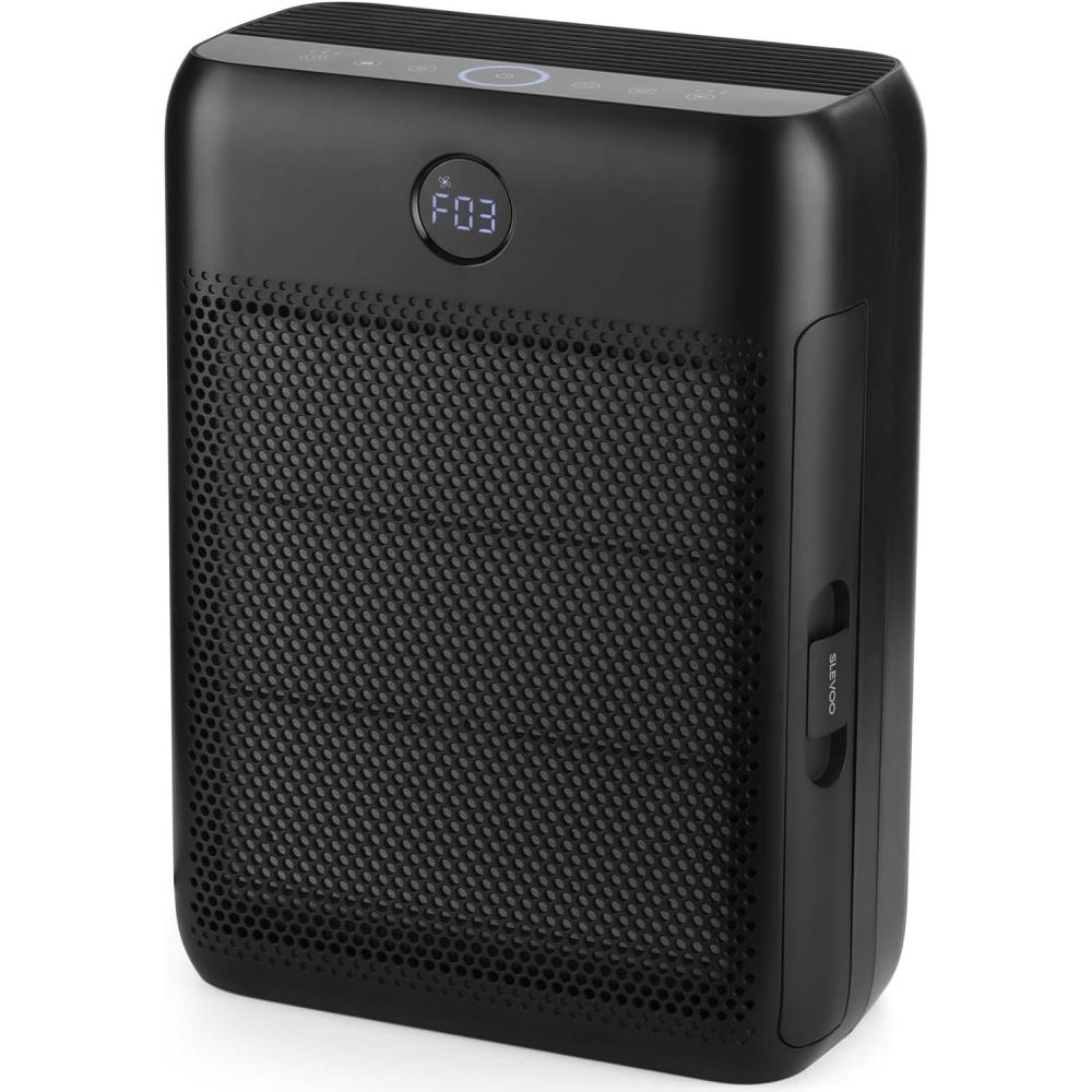 image:imageSlevoo Purificateur dair pour Grandes Pices 140 m Filtre HEPA H13 limine 9997 Poussire Pollen Mode Nuit Silencieux 22 dB Filtre Charbon Actif contre Odeurs Noir