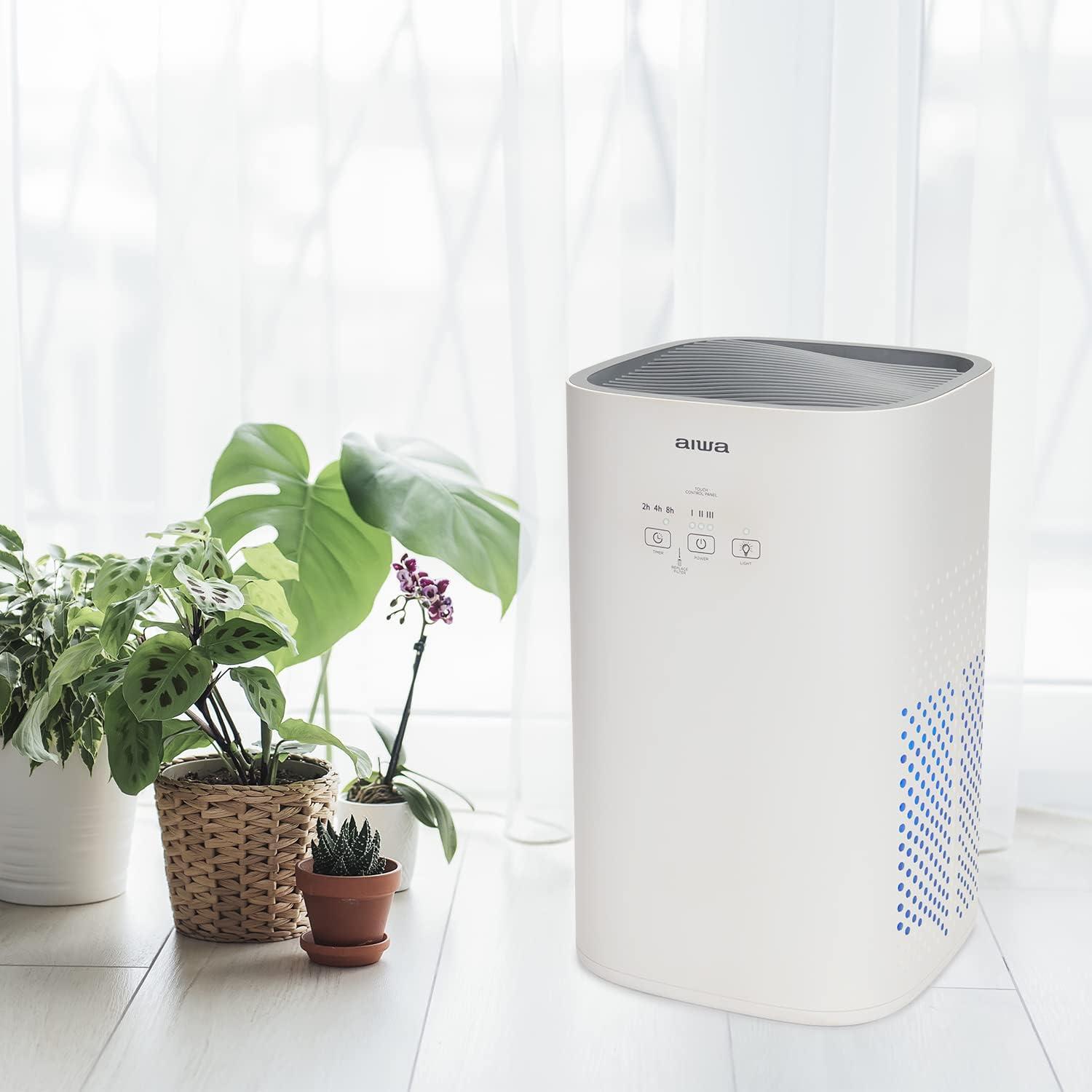 image:imageAIWA PA100 Purificateur dair avec ioniseur filtre 3 vitesses design compact fonction minuterie