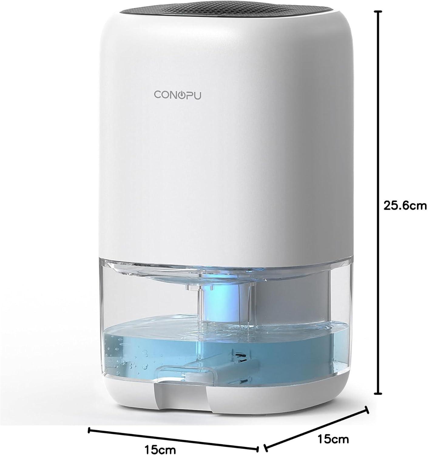 image:imageCONOPU Deshumidificateur d air Deshumidificateurs la Maison Arrt Automatique et Lumire LED Colore Portable et Ultra Silencieux Chambre Bains Armoire WhiteWhite Blue