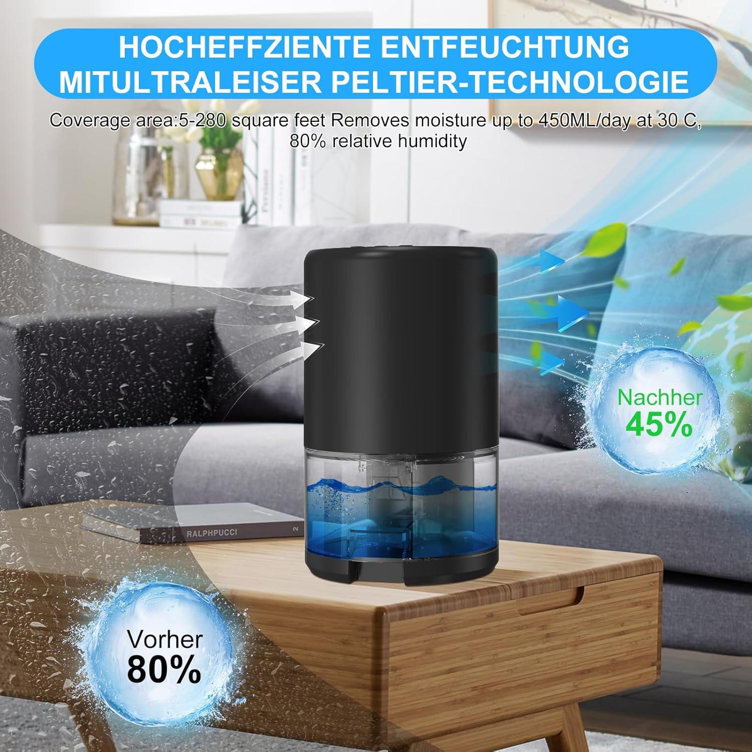 image:imageDeshumidificateur d air Electrique Dshumidificateurs Silencieux dshumidificateur de pice conomie dnergie arrt automatique dshumidificateur de soussol NoirNoir